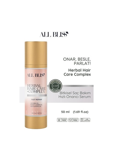 All Bliss Bitkisel Saç Bakım Serumu 50 Ml Yıpranmış Saçlar İçin Onarıcı Ve Parlatıcı Bakım Jojoba, Gül Yağı, Macadamia