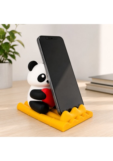 Sevimli Panda Figürlü Telefon Standı Masaüstü Organizer Ve Telefon Tutucu Çok Renkli