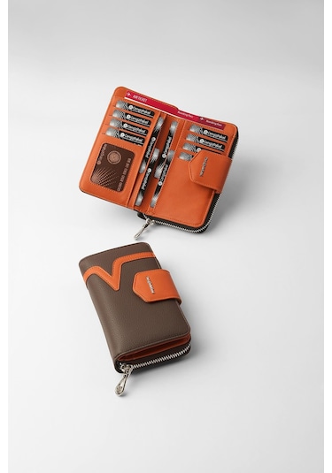 Cengiz Pakel Orta Boy Kadın Cüzdan 65295m - Kahve/kiremit 65295m-kahve-kiremit