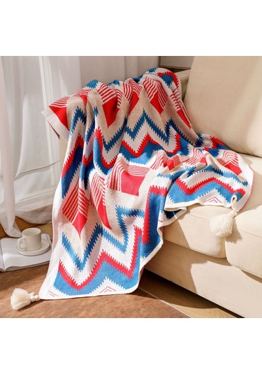 Atma Battaniyesi, Örme Püsküllü Atma Battaniyeleri, Kanepe Yatak İçin Yumuşak Hafif Vintage Atma Battaniye 51x67 İnç Diğer