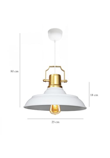 Homing Retro Gold Üst Detaylı Beyaz Metal Sarkıt Ayd-3642 Beyaz