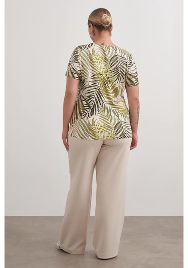 V Yaka Tişört-3046 Yeşil