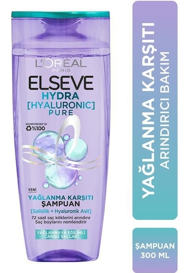 Elseve Hydra Pure Salisilik Asit İçeren Yağlanma Karşıtı Arındırıcı Şampuan 300 ML