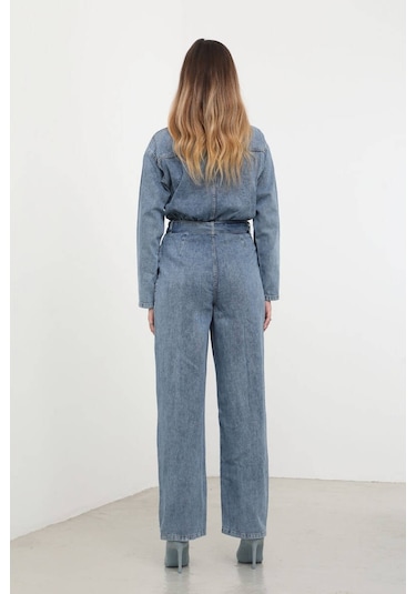 Kadın Oversize Jean Tulum Mavi 001
