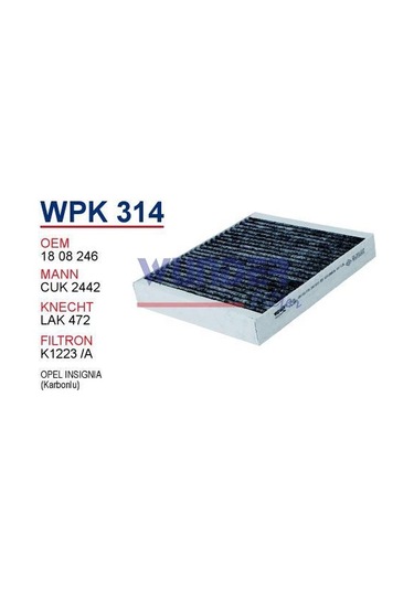 Wpk314 1808246 Opel İnsignia Klima Filtresi Karbonlu Cuk2442