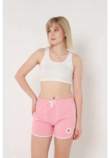 Relax Time Kadın Openent Pembe Mini Yırtmaçlı Şort