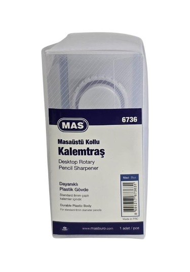 Mas 6736 Masaüstü Büyük Kollu Kalemtraş - Mavi