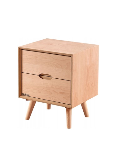 Masifart Odina Retro Çift Çekmeceli Komodin Cilasız Ham Diğer