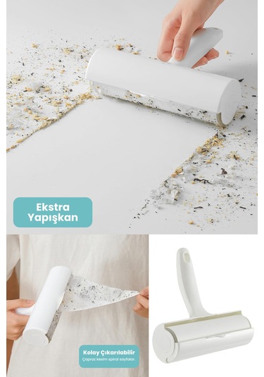 Valletta Hortus 60 Yapraklı Yapışkanlı Tüy Toplayıcı Rulo Beyaz