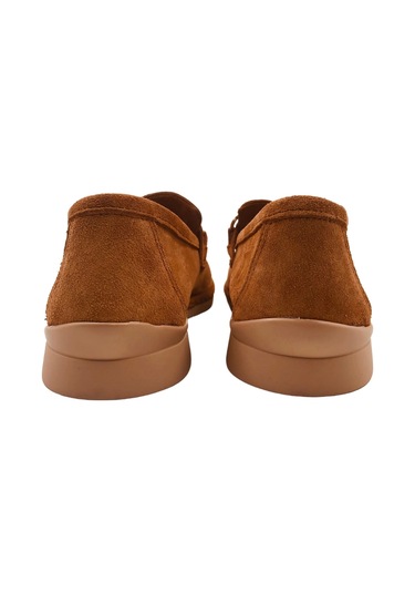 Scarpe Taba Hakiki Deri Kadın Süet Babet Ayakkabı Taba