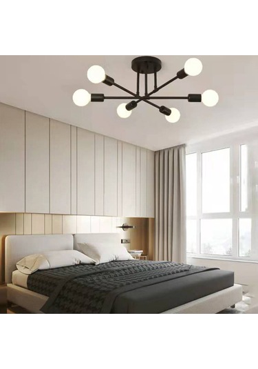 Yatak Odası Lambası Tavan Lambası Çalışma Odası Yemek Odası Endüstriyel Siyah