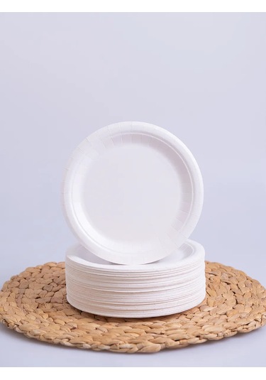 Kinomarket Tek Kullanımlık Kağıt Tabaklar 18 Cm 50 Adet 340677912 Beyaz