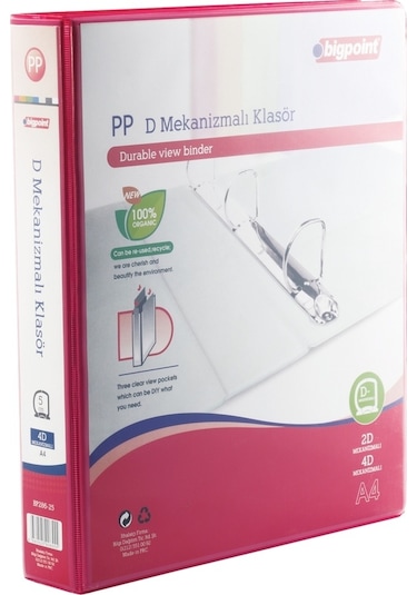 Bigpoint 4D Mekanizmalı Klasör 5 cm Açık Kırmızı