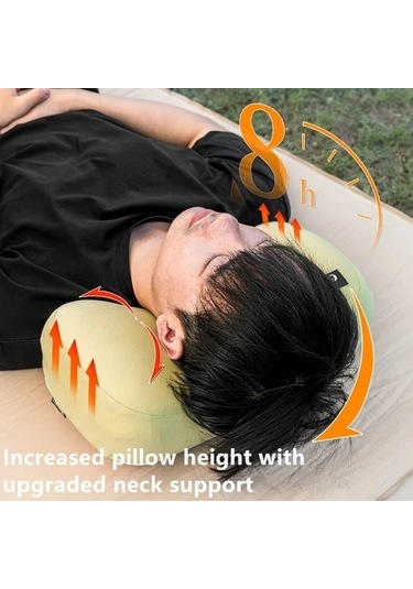 Trendooze Sunshine022 Hıkeman Gri Hafızalı Köpük Kamp Yastığı Mevsimlik Seyahat Outdoor Kompakt Taşıma Çantası Gri Gri