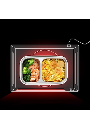 Xurunkeji 304 Paslanmaz Çelik Öğle Yemeği Kutusu Mikrodalga Taşınabilir Ağ Bento Gıda Saklama Kabı Beyaz