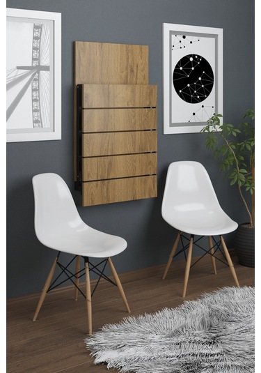 Fulya Duvara Monte Katlanabilir Pratik Yemek Masası Balkon Masa C