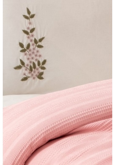 Çift Kişilik 4 Parça Pike Takımı Çeyizlik, Pamuklu Pike Seti Legacy-pudra Pudra