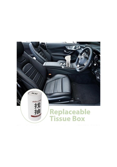 Yuvarlak Mendil Kutusu Çok Amaçlı Mendil Kutusu Düzenleyici Araç İçi Kullanım Mendil Saklama Mukavva 1 Set