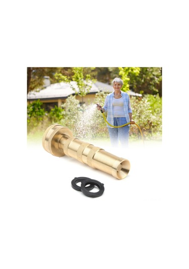 Symbee 2 Adet Kalın Cerrahi Bakır Bahçe Hortumu Uçucu, 3/4" Ayarlanabilir Akış Kontrolü, 10 Adet Kauçuk Yıkama Diski İçeren Tam Metal Nozzle Seti