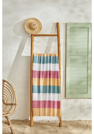 Karaca Home Elisia Peştamal Plaj Havlusu Pembe - Beyaz