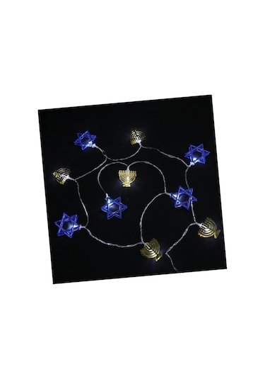 Agoodshop Dize Led Işık Dize Hannukah Dekorasyonu Diwali Işıkları Kapalı Led Dize Işıklar Pil Işıkları D 1 Adet Polisilikon 2v