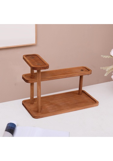 Homyl Masaüstü Düzenleyici Rustik Çok Amaçlı Kozmetik Kiler Koyu Kahverengi