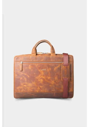 Crazy Taba Deri Özel Üretim Laptop Ve Evrak Çantası-130056 Siyah