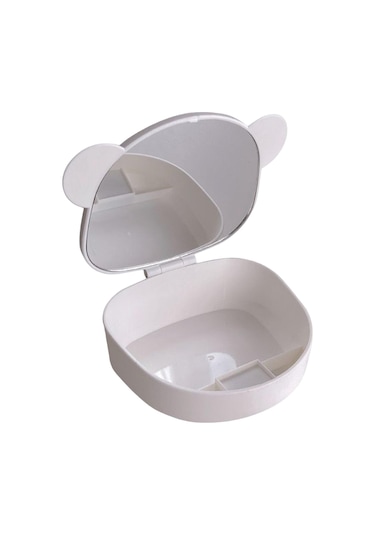 Suntek Makyaj Aynası Bilezikli Saklama Kutusu Hafif Beyaz