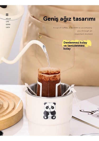 Aurora 304 Merdivençelikdizginden Yapılmışkah Ve Bardağı, Açık Kapak, Kalem Ve Su Bardağı Beyaz