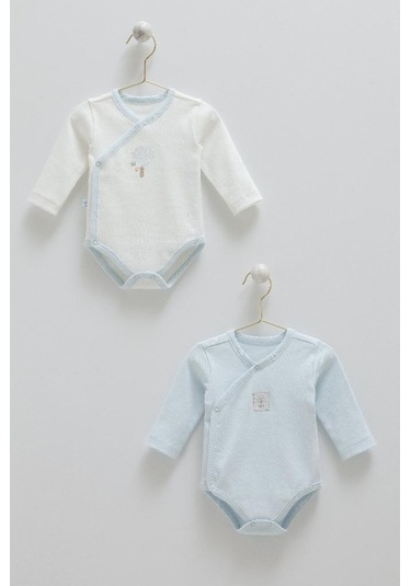 Caramell %100 Pamuk Hello Forest 2'li Bebek Body Crml.be1954 Mavi