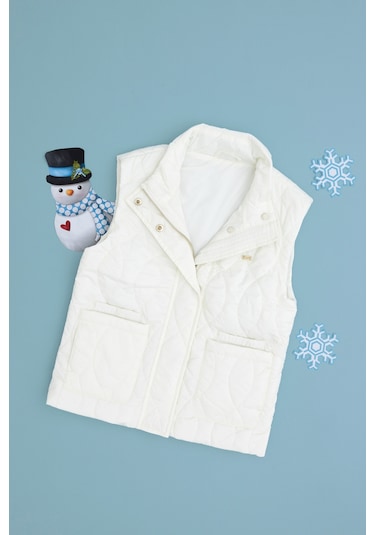 U.s. Polo Assn. Kız Çocuk Krem Yelek Dokuma 50299190-vr071 Krem