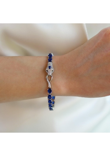 Sky Red Colleciton Serpent Safir Creatif Gümüş Bileklik Gümüş