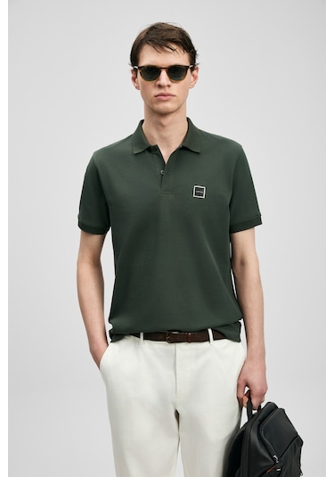 Lufian Carter Smart Erkek Polo Tişört Haki Haki 111040233100630 Haki