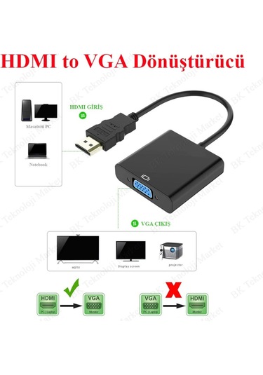 Hdmı To Vga - Hdmı Giriş Vga Çıkış Dönüştürücü