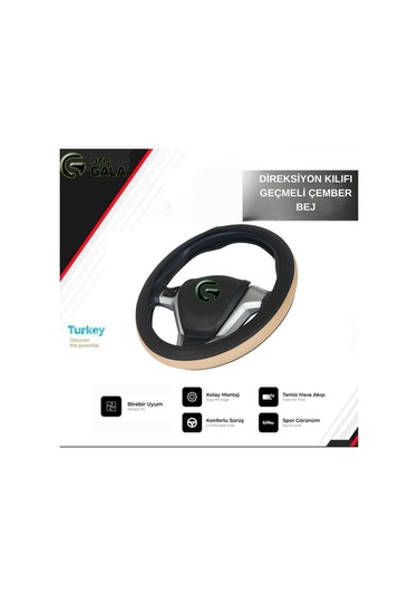 Direksiyon Kılıfı Geçmeli Çember Bej Bej