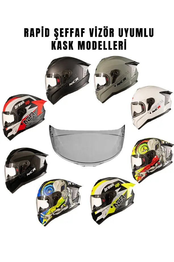 Ncr Rapid Kask Şeffaf Vizör Camı Standart