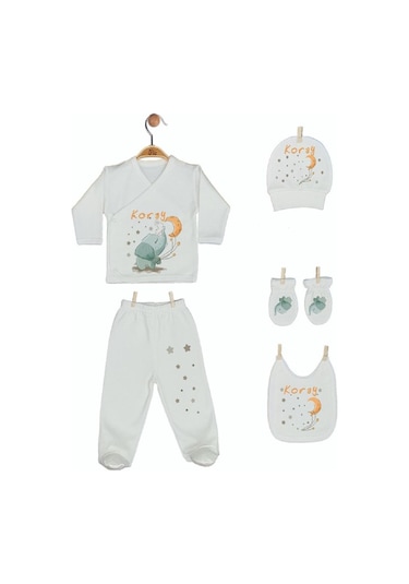 Pia Baby Gl 1925-05 İsme Özel Beşli Zıbın Set Krem