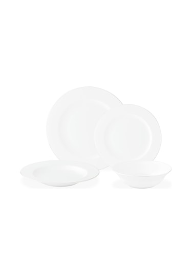 Madame Coco Galena 6 Kişilik 24 Parça Yemek Takımı - Beyaz/silver 8684427193433 Çok Renkli