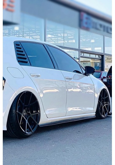 Golf 7 - 7,5 2012 - 2020 İçin Uyumlu Kelebek Cam Kaplaması R Parlak Siyah Abs Piano Black