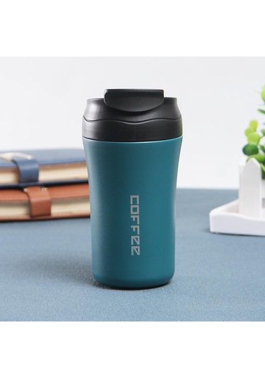 Yeşil 400 Ml Çift Paslanmaz Çelik 304 Kahve Kupa Sızdırmaz Termos Seyahat Termos Kupa Thermosmug Su Şişesi Hediyeler Için