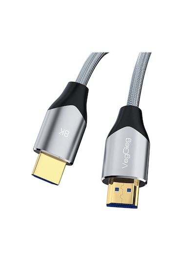 Veggieg 8k 60hz 4k 120hz 48 Gbps Hdr Arc Hdcp Örgülü Hdmı 2.1 Kablo 2 Metre