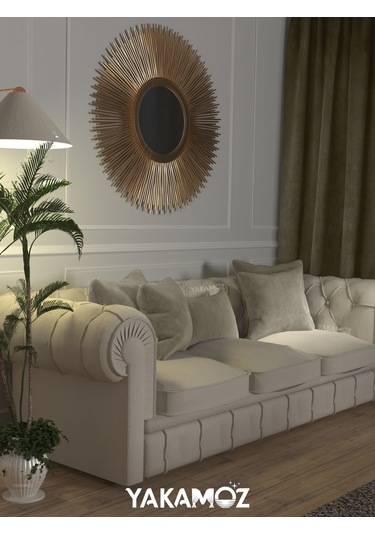 Br Yakamoz Taş Rengi Kırlent , Yastık Kılıfı Kadife Görünümlü Velvet Touch Serisi Taş Rengi