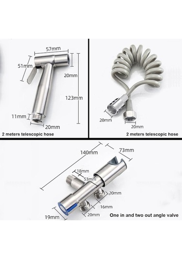 Besthome1 Ev Hijyeni İçin Paslanmaz Çelik Bıd. Spreyi, 2m Hortumlu, G1/2 Açık Gümüş GÜMÜŞ