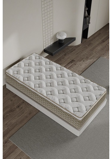 Aksviva Mocha Tek Kişilik Pedli Paket Yaylı Yatak 30 Cm BEYAZ