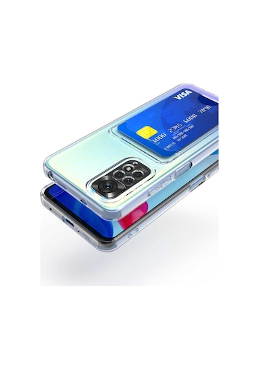 Xiaomi Redmi Note 11 Pro 5G Kılıf Setra Kartlıklı Şeffaf Kılıf Renksiz