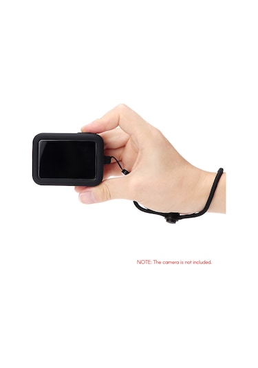 Jeemson Gopro Hero 8 Kamera İçin Silikon Korumalı Kılıf - Sert Çarpmalardan Ve Çiziklere Koruma, Kolye İle Taşınabilir - Siyah