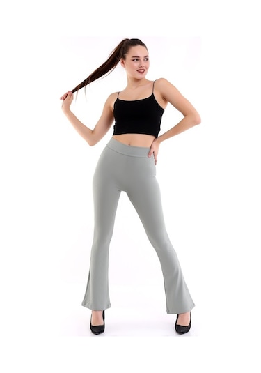Self Clothing Kadın Mint Yeşil Yüksek Bel Fitilli Dayanıklı Örme Kumaş Toparlay