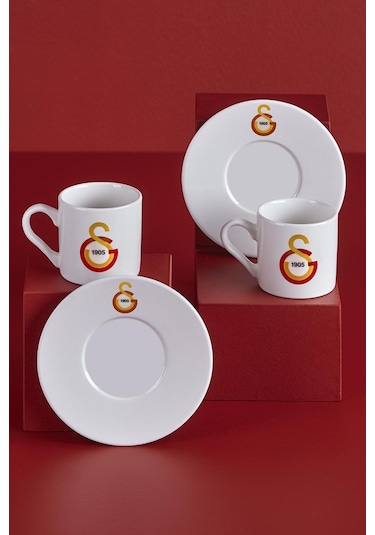 Neva N3520 Galatasaray Lisanslı Arma Logo 2'li Kahve Fincan Takımı