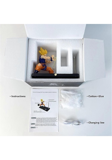 Dragon Ball Z Goku Kamehameha Gece Lambası Manyetik Dokunmatik Levitasyon Masa Led Lambası Anime Dekor Ve Hediye Fmy Çok Renkli