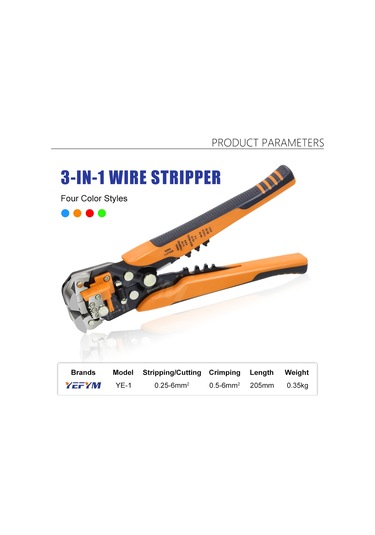 Konesam "çok Fonksiyonlu Otomatik Kabuk Soyucu - Tel Kesme, Sıkıştırma, 0.25-6mm², 10-24awg, Renk Seçenekli"